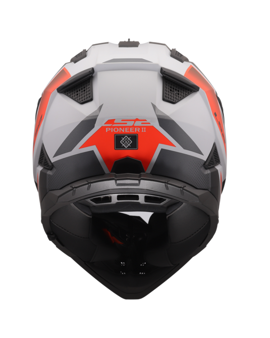 Pala removível e ajustável – capacete motocross LS2 MX702 Pioneer II Block Cinza Vermelho