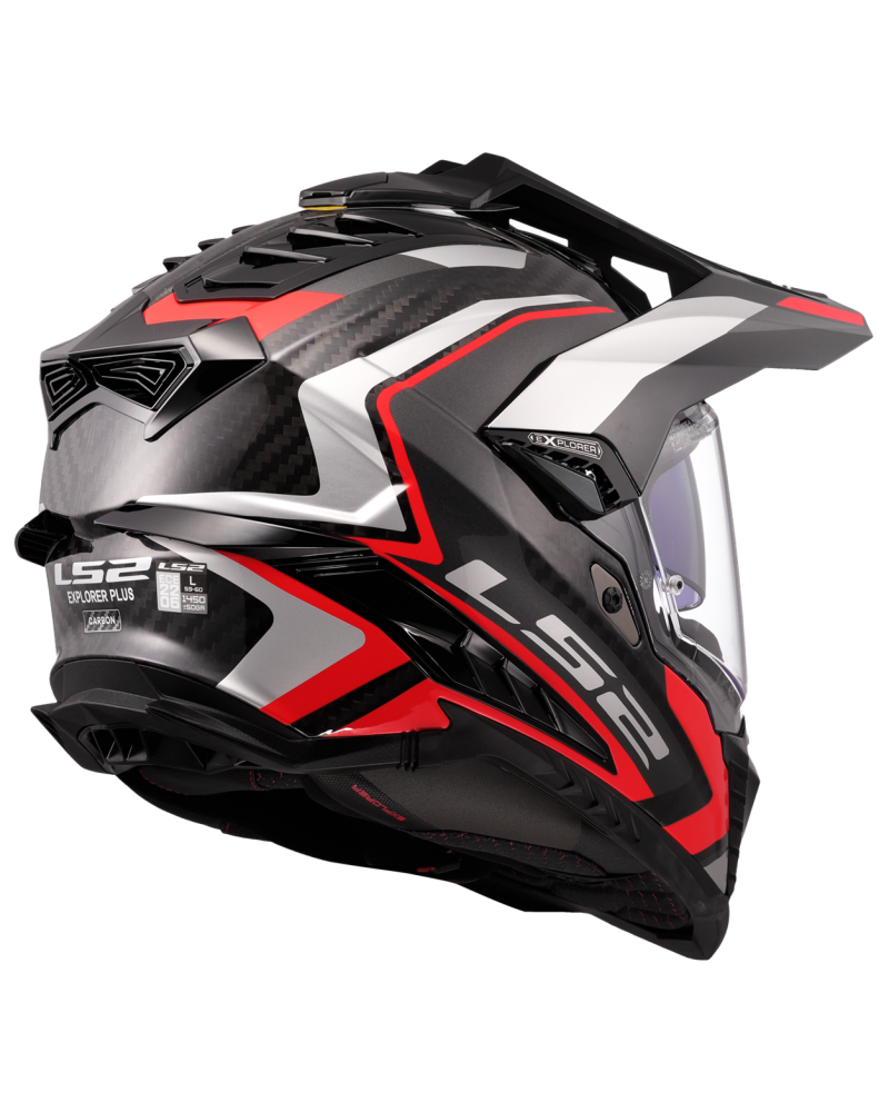 Load image into Gallery viewer, Pala removível e ajustável – capacete enduro LS2 MX701 Explorer C Frontier II Vermelho Preto
