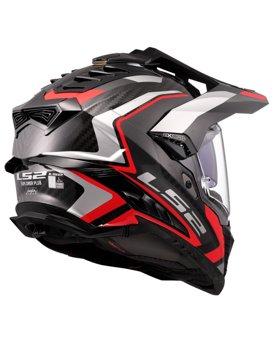 Pala removível e ajustável – capacete enduro LS2 MX701 Explorer C Frontier II Vermelho Preto