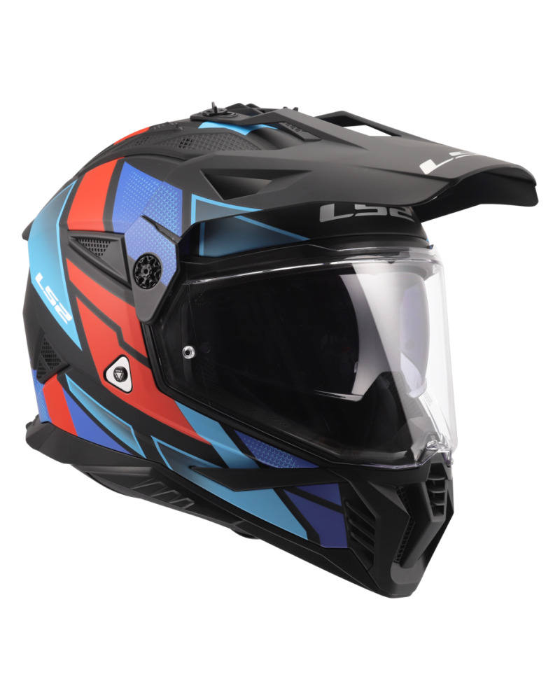 Load image into Gallery viewer, Pala removível e ajustável – capacete motocross LS2 MX702 Pioneer II Block Preto Vermelho
