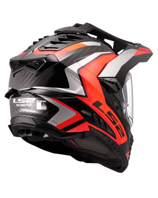 Pala removível e ajustável – capacete enduro LS2 MX701 Explorer C Frontier II Laranja Cinza