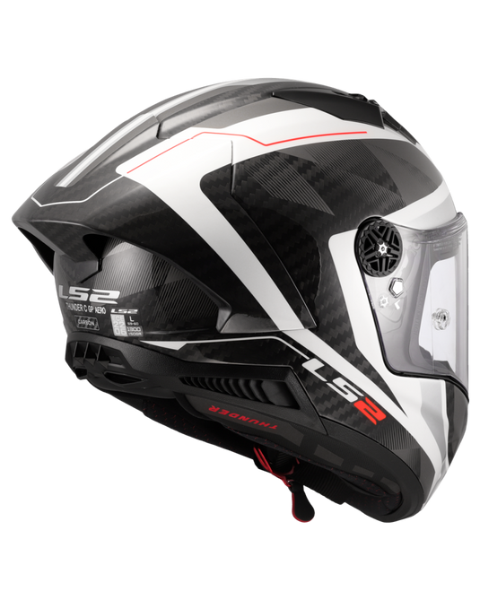 Viseira Pinlock ready – capacete integral LS2 FF805 Thunder C GP Raute Cinza Branco