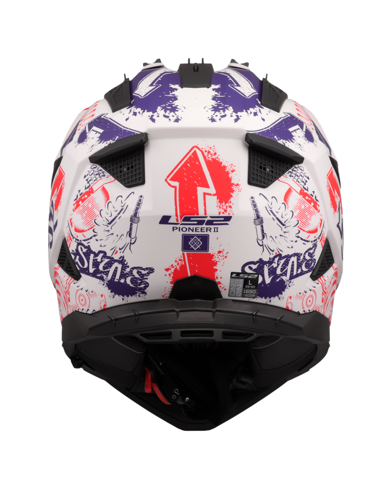 Load image into Gallery viewer, Pala removível e ajustável – capacete motocross LS2 MX702 Pioneer II Fantasy Branco Mate
