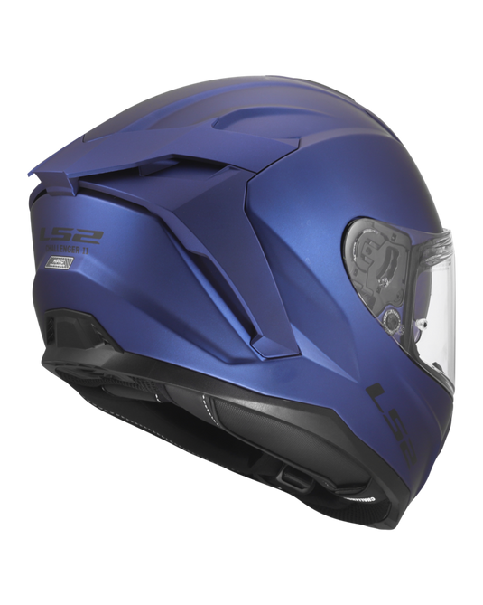Capacete LS2 FF817 Challenger II Solid Azul Marinho – detalhe da viseira panorâmica
