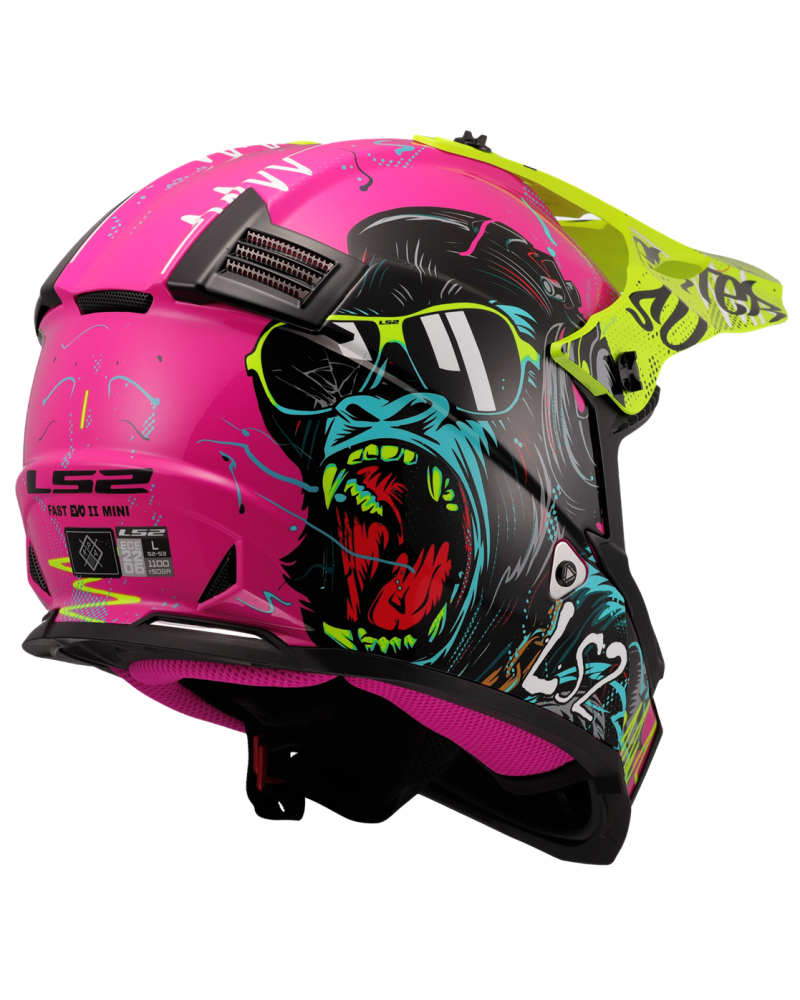 Load image into Gallery viewer, Pala removível e ajustável – capacete motocross infantil LS2 MX437 Fast Evo II Mini Gorilla
