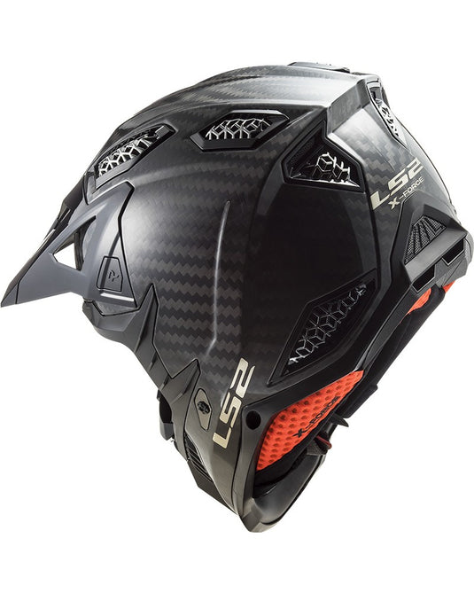 Calota em fibra de carbono brilho – capacete motocross LS2 MX703 X-Force C Solid