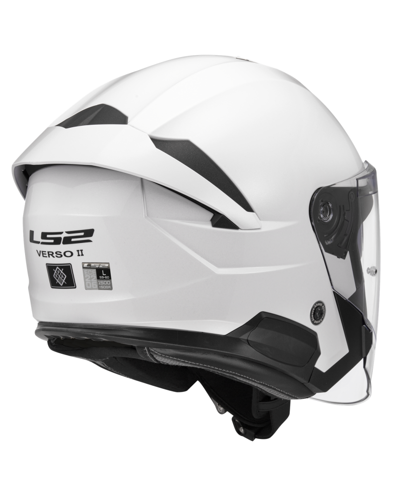 Load image into Gallery viewer, Capacete jet LS2 OF618 Verso II Solid Cinza Nardo – vista traseira
