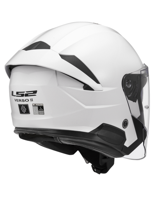 Capacete jet LS2 OF618 Verso II Solid Cinza Nardo – vista traseira