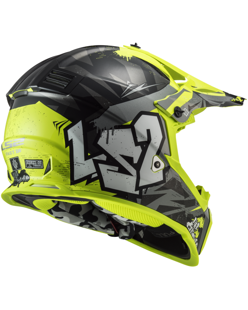 Load image into Gallery viewer, Pala removível e ajustável – capacete motocross infantil LS2 MX437 Fast Evo II Mini Crusher
