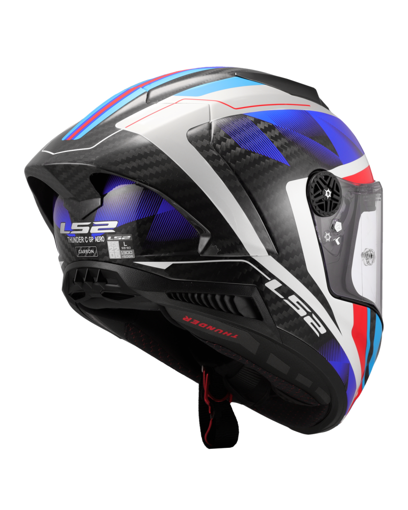 Load image into Gallery viewer, Detalhe do design geométrico Raute – capacete LS2 FF805 Thunder C Azul Vermelho
