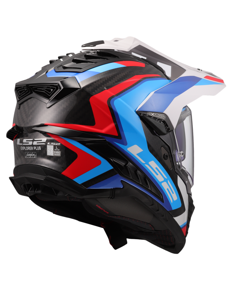 Load image into Gallery viewer, Pala removível e ajustável – capacete enduro LS2 MX701 Explorer C Frontier II Branco Azul
