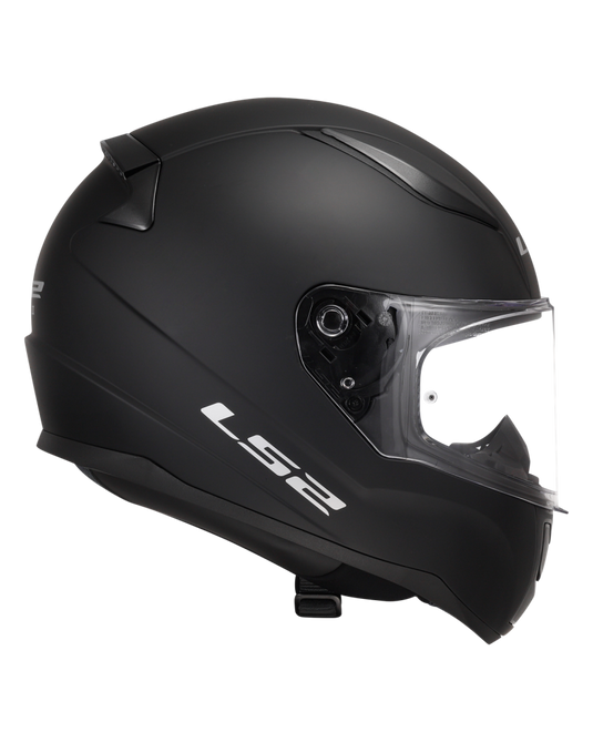 Capacete integral LS2 FF353 Rapid II Solid Preto – vista lateral esquerda