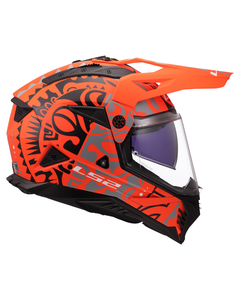 Load image into Gallery viewer, Pala removível e ajustável – capacete motocross LS2 MX702 Pioneer II Rangi Laranja Mate

