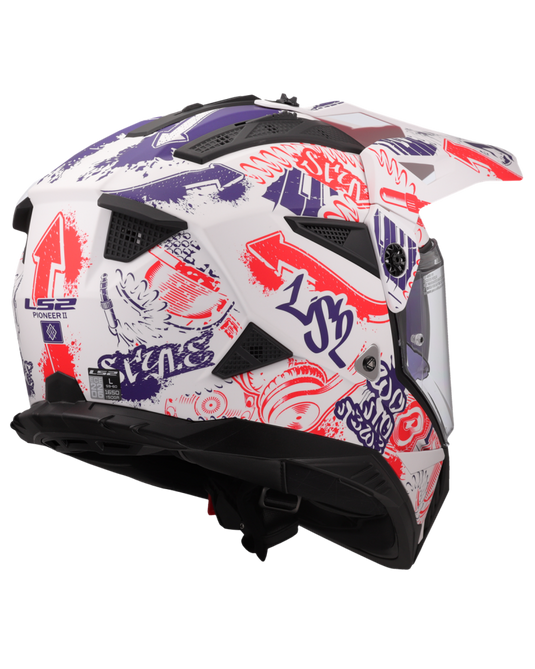 Sistema de ventilação off-road – capacete motocross LS2 MX702 Pioneer II Fantasy