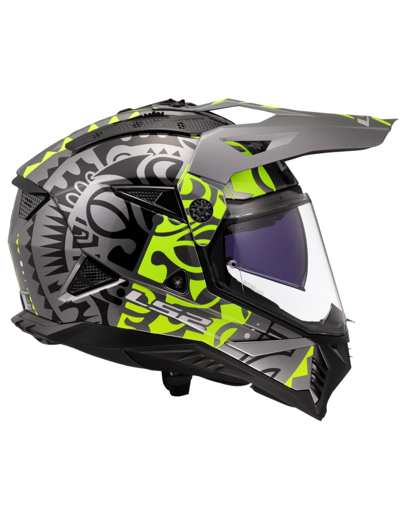 Load image into Gallery viewer, Calota em termoplástico – capacete motocross LS2 MX702 Pioneer II Rangi Amarelo Hi-Vision
