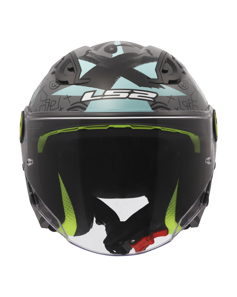 Load image into Gallery viewer, Interior removível e lavável – capacete jet infantil LS2 OF622 Funny II Scribble

