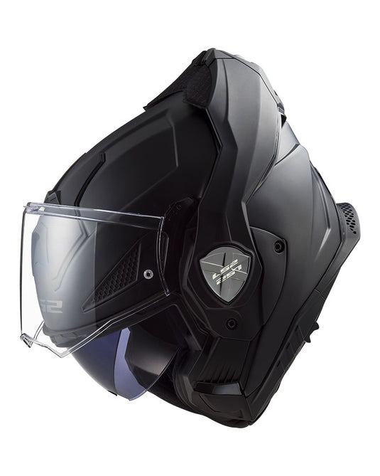 Capacete modular LS2 FF808 Stream II Solid Preto Mate – vista frontal