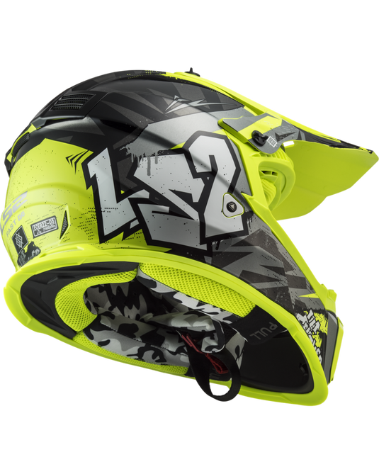 Sistema de ventilação off-road – capacete motocross infantil LS2 MX437 Fast Evo II Mini