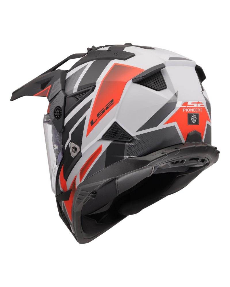 Load image into Gallery viewer, Sistema de ventilação off-road – capacete motocross LS2 MX702 Pioneer II Block Cinza Vermelho
