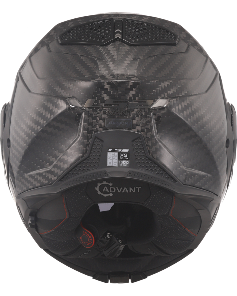 Load image into Gallery viewer, Capacete integral LS2 FF901 Advant-X C Solid Carbono – vista traseira
