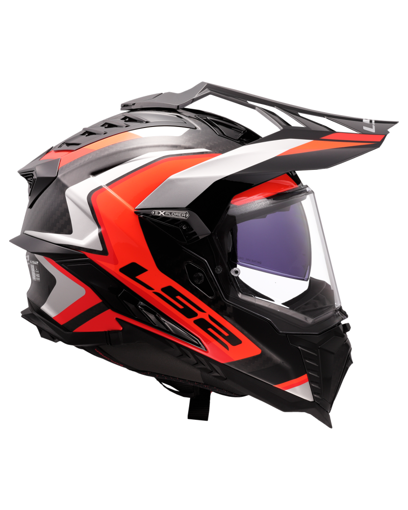 Load image into Gallery viewer, Fecho duplo D – capacete enduro LS2 MX701 Explorer C Frontier II Laranja Cinza
