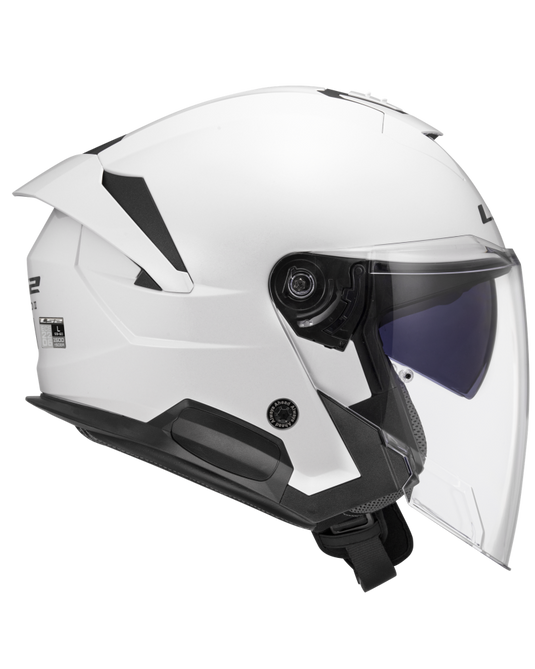 Capacete jet LS2 OF618 Verso II Solid Titânio Mate – vista frontal – ECE 22.06