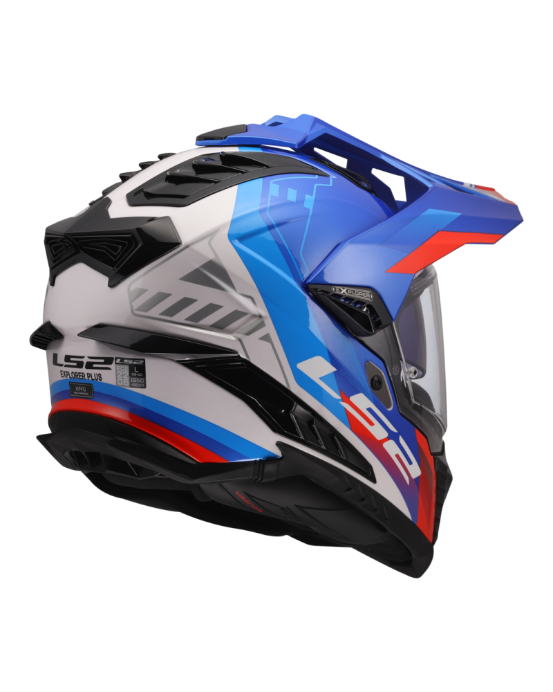 Load image into Gallery viewer, Interior removível e lavável – capacete enduro LS2 MX701 Explorer Hexa Branco Azul
