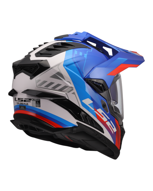 Interior removível e lavável – capacete enduro LS2 MX701 Explorer Hexa Branco Azul