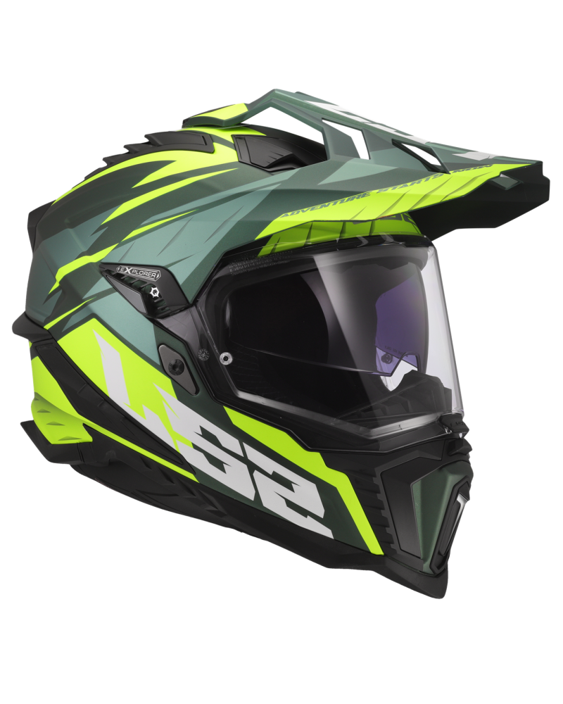 Load image into Gallery viewer, Pala removível e ajustável – capacete enduro LS2 MX701 Explorer Spire Verde Mate
