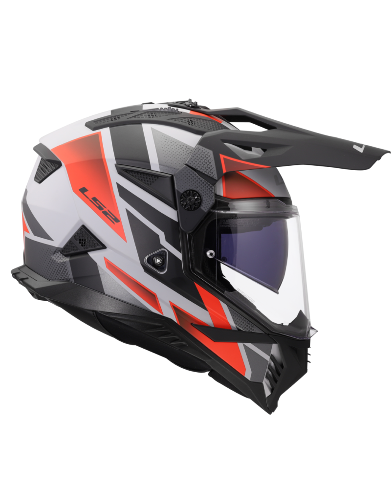 Load image into Gallery viewer, Interior removível e lavável – capacete motocross LS2 MX702 Pioneer II Block Cinza Vermelho
