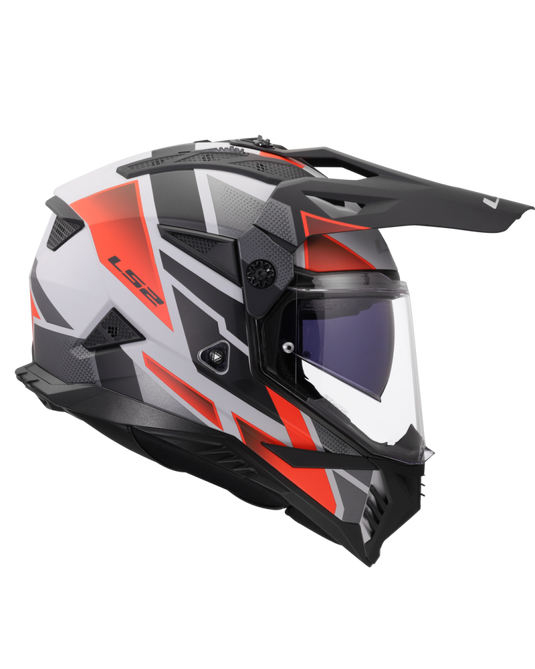 Interior removível e lavável – capacete motocross LS2 MX702 Pioneer II Block Cinza Vermelho