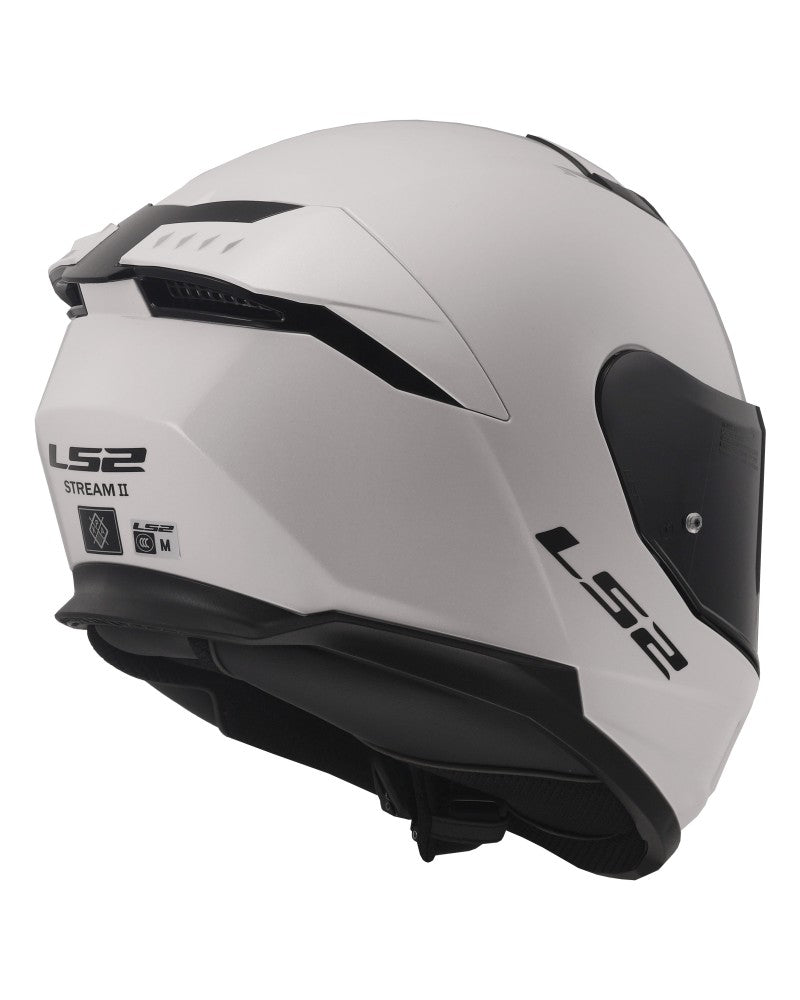 Load image into Gallery viewer, Capacete integral LS2 FF808 Stream II Solid Branco – perspetiva em uso
