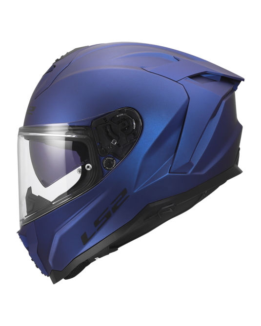 Capacete LS2 FF817 Challenger II Solid Azul Marinho – detalhe do fecho micrométrico duplo D