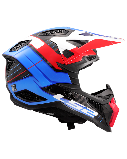 Pala removível e ajustável – capacete motocross LS2 MX703 X-Force C Galuo