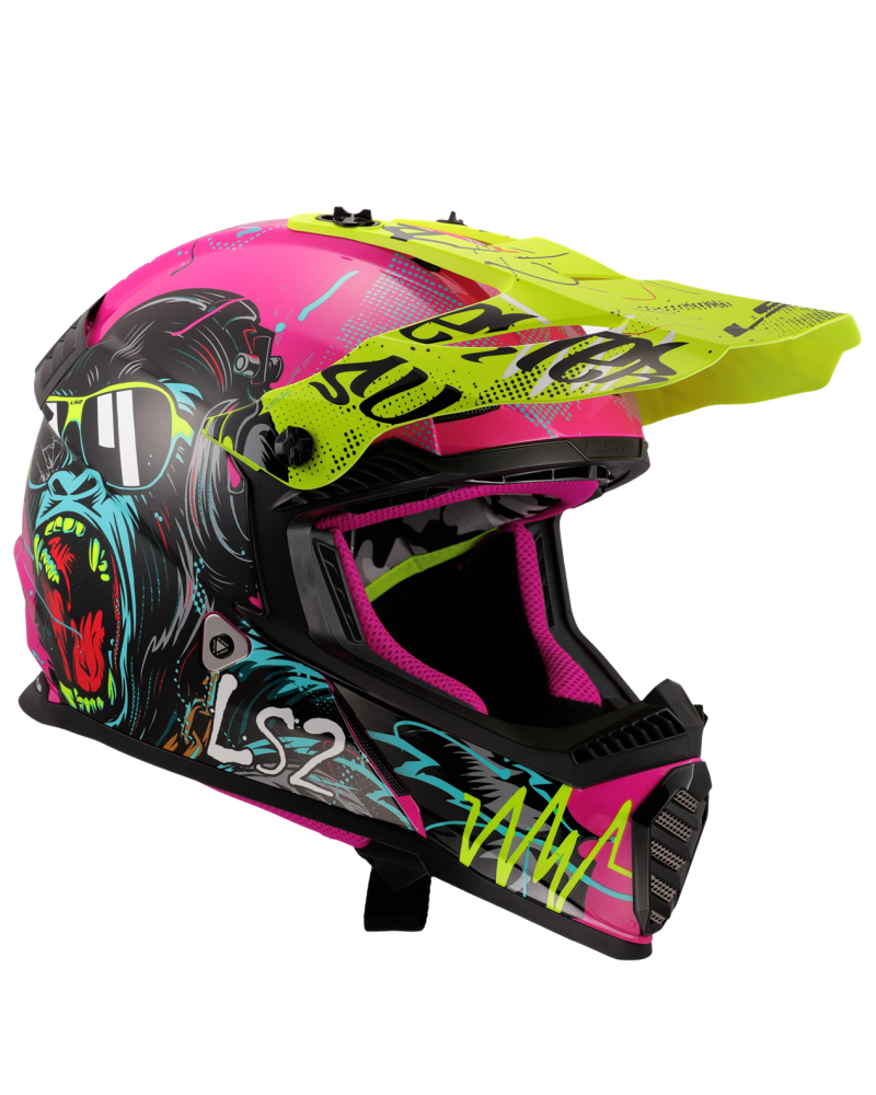 Load image into Gallery viewer, Interior removível e lavável – capacete motocross infantil LS2 MX437 Fast Evo II Mini Gorilla
