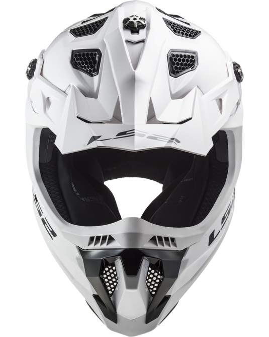 Fecho duplo D – capacete motocross LS2 MX700 Subverter Evo II Solid Branco