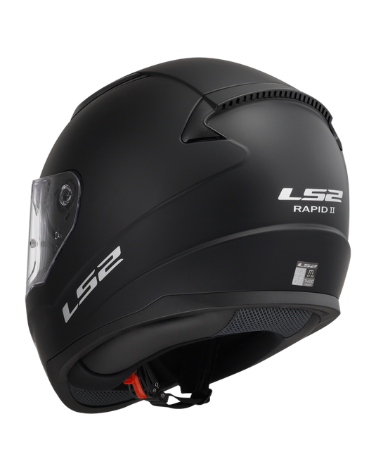Capacete integral LS2 FF353 Rapid II Solid Preto – vista traseira