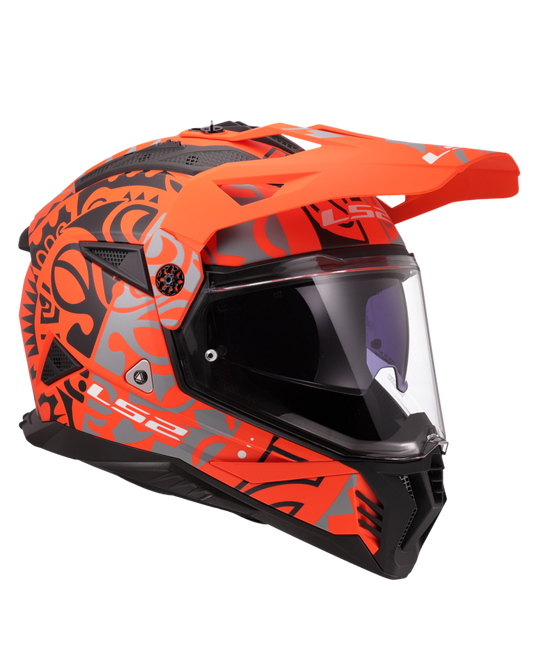 Interior removível e lavável – capacete motocross LS2 MX702 Pioneer II Rangi Laranja Mate