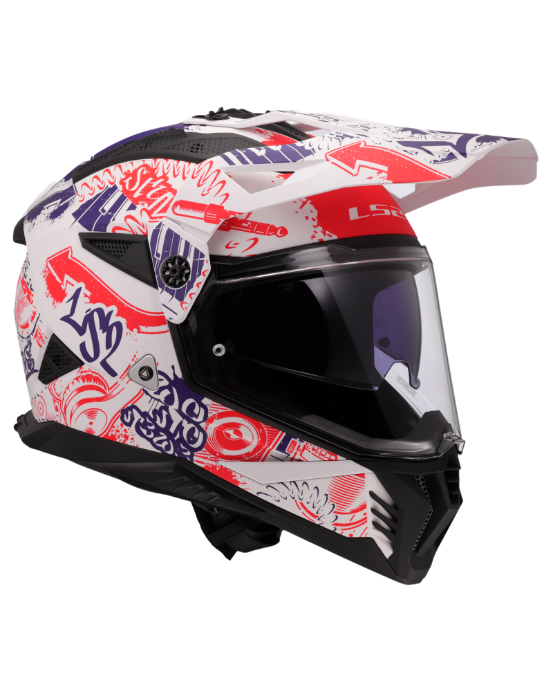 Load image into Gallery viewer, Calota em termoplástico – capacete motocross LS2 MX702 Pioneer II Fantasy Branco Mate

