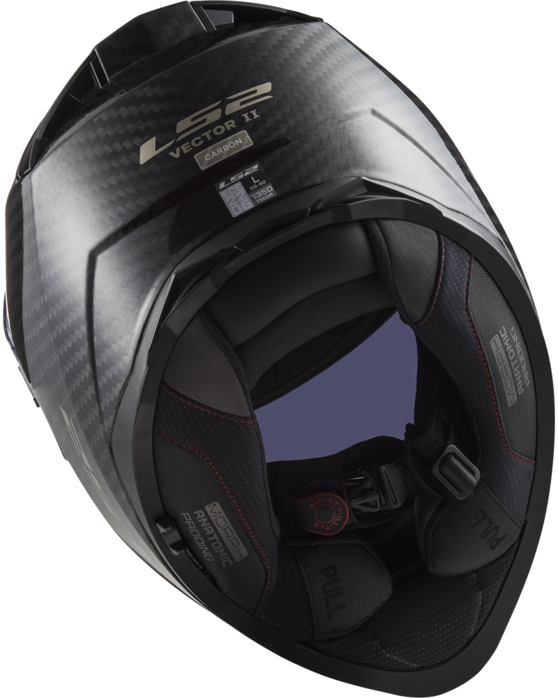 Carregue imagem no visualizador da galeriaCapacete LS2 FF811 Vector II C Solid – detalhe do acabamento em fibra de carbono brilhante
