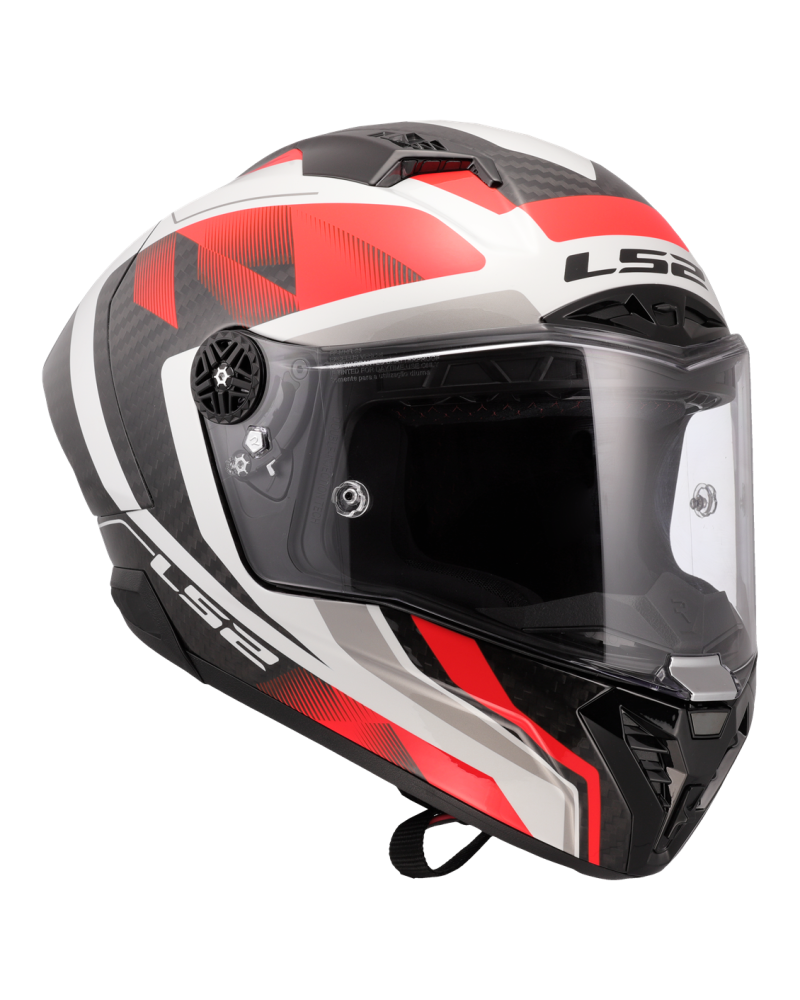 Load image into Gallery viewer, Fecho duplo D – capacete integral LS2 FF805 Thunder C GP Raute Branco Vermelho

