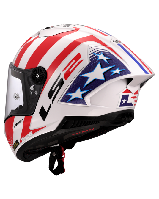 Fecho duplo D – capacete integral de competição LS2 FF805 Thunder C GP Baz
