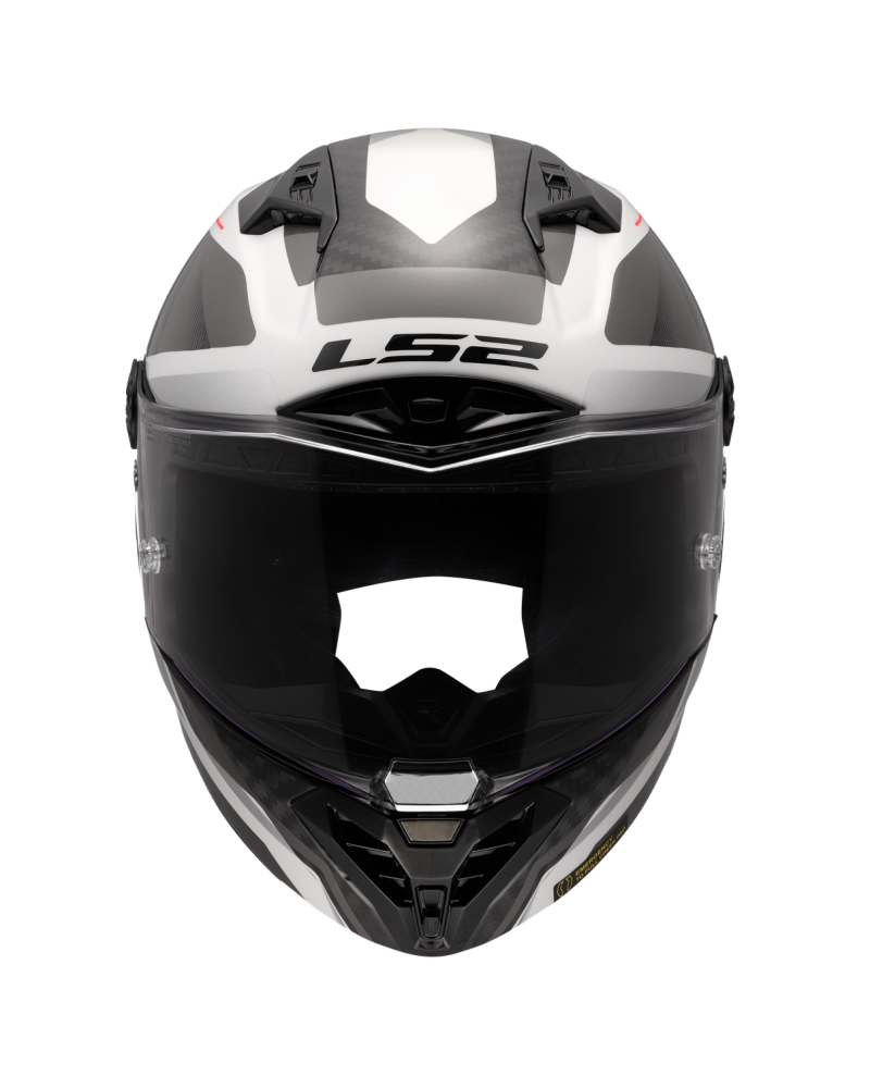 Load image into Gallery viewer, Fecho duplo D – capacete integral LS2 FF805 Thunder C GP Raute Cinza Branco
