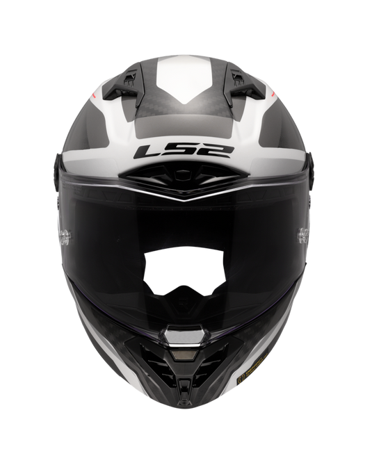Fecho duplo D – capacete integral LS2 FF805 Thunder C GP Raute Cinza Branco