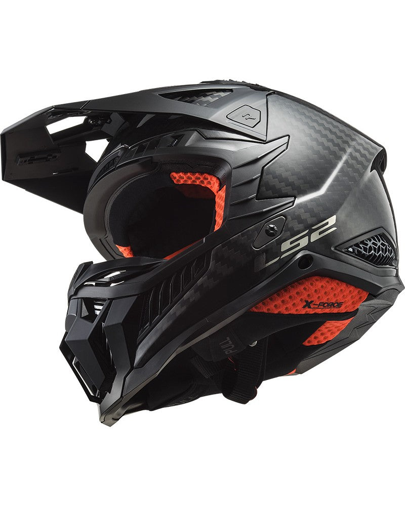 Load image into Gallery viewer, Fecho duplo D – capacete motocross LS2 MX703 X-Force C Solid Carbono Brilho
