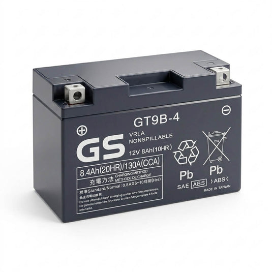 Bateria GS GT9B-4 12V 8Ah AGM selada para moto - 130A CCA, 3.5kg, sem manutenção