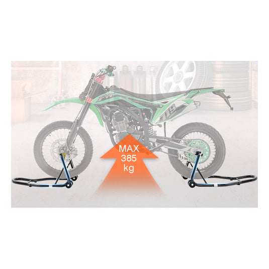 Cavalete elevador para moto - Suporte dianteiro e traseiro 385 kg