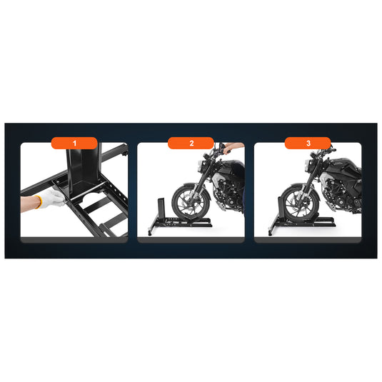 Calço para roda de moto - Suporte ajustável 816 kg aço reforçado