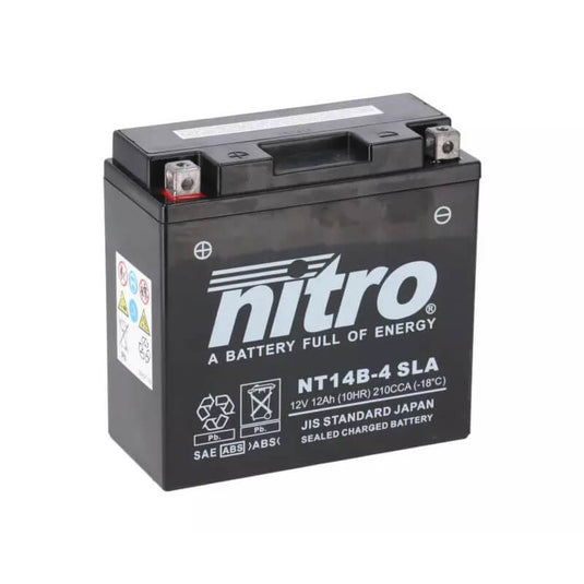 Bateria Nitro NT14B-4 12V 12Ah SLA Gel selada para moto de média e alta cilindrada