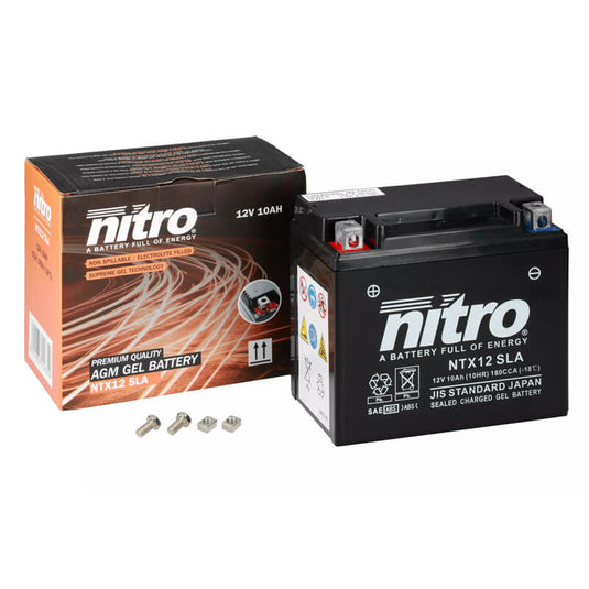 Bateria Nitro NTX12 12V 10Ah SLA Gel selada para moto de média cilindrada